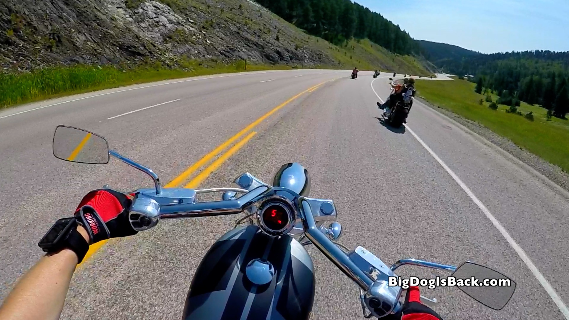 Background video Scenic Sturgis Riding Footage on Big Dog K9 Choppers