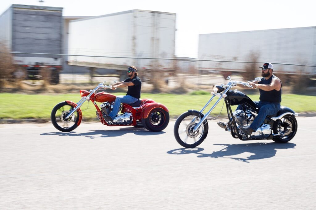 Big Dog Motorcycles Bulldog trike and K9 chopper bike