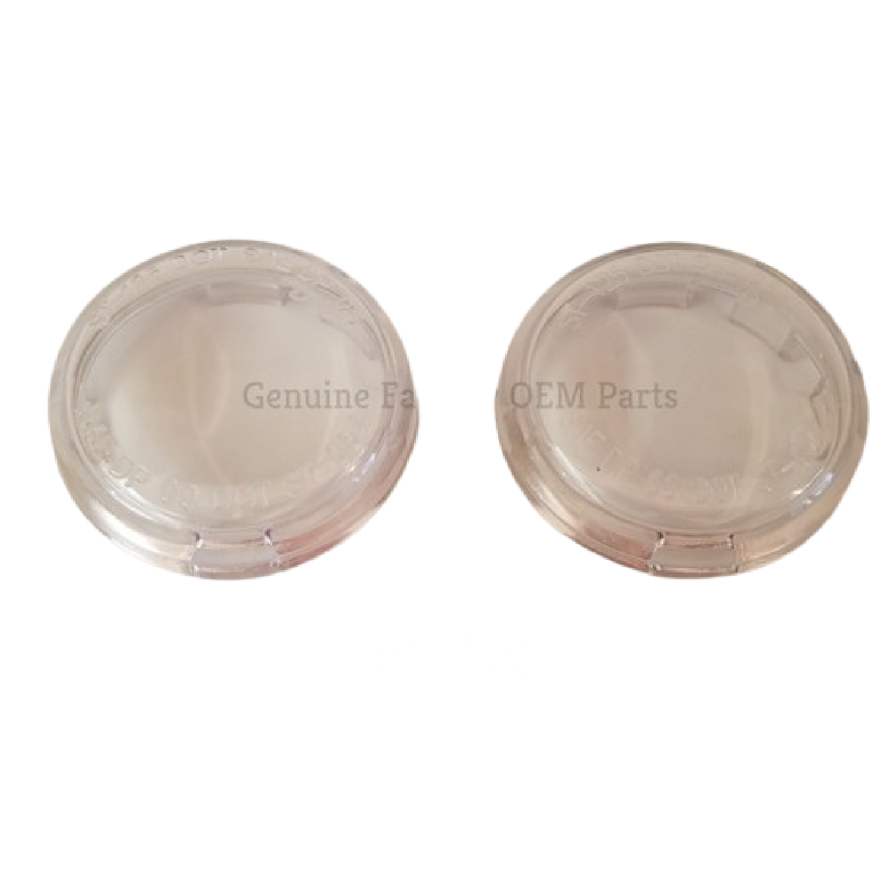 OEM Big Dog clear smooth turn signal lenses pair for 2003-2018 motorcycles with clean transparent finish