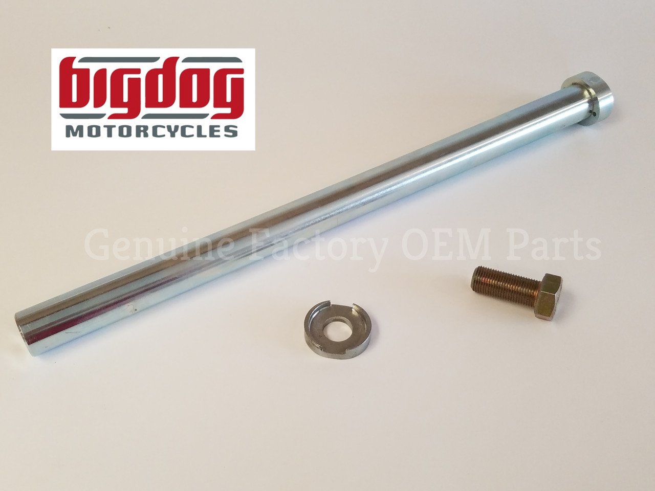 OEM Big Dog Motorcycles rear axle - zinc