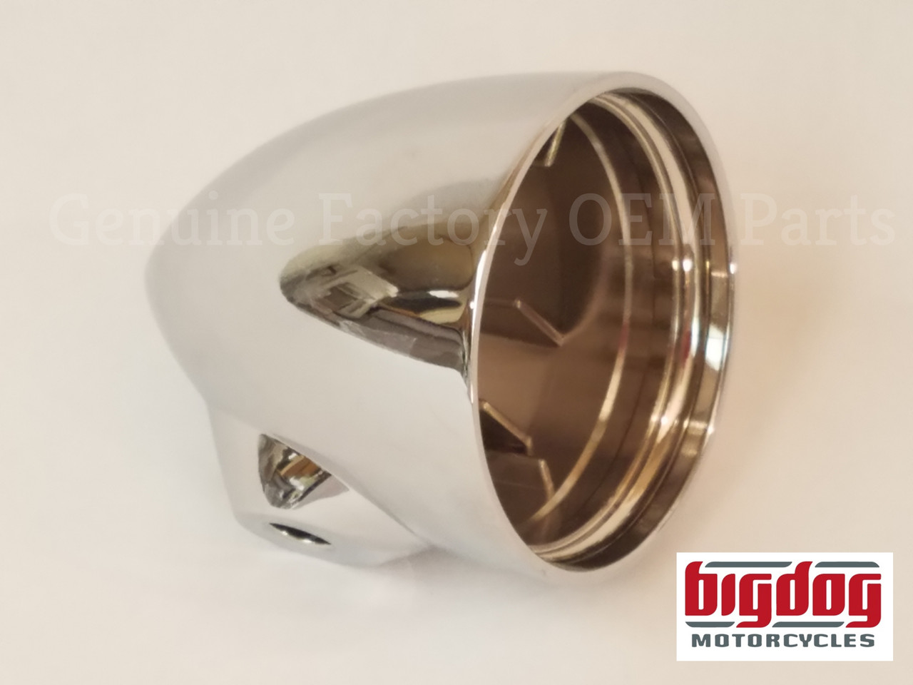 Front Turn Signal Housing OEM chrome turn signal component for Big Dog Motorcycles front mounting applications